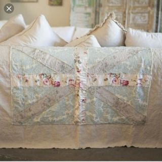 Rare Rachel Ashwell Shabby Chic Couture Union Jack Throw 2