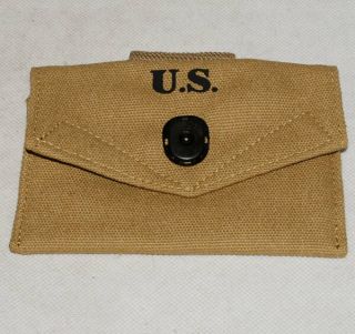 Wwii Us Army First Aid Pouch 1942 Earthy Yellow Bag - 1616