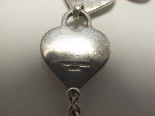 Tiffany Silver 18K Gold Heart Key Hole Padlock Toggle Bracelet Rare 7