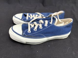 Vintage Converse Chuck Taylor Blue Oxford All Star Shoes Sz 4 Deadstock 5 Eyelet 2