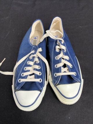 Vintage Converse Chuck Taylor Blue Oxford All Star Shoes Sz 4 Deadstock 5 Eyelet 3