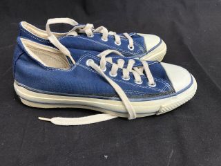 Vintage Converse Chuck Taylor Blue Oxford All Star Shoes Sz 4 Deadstock 5 Eyelet 4