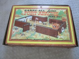 Vintage 50s Fort Apache Western Toy Play Set With