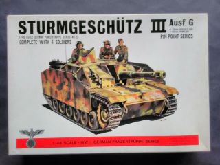 Vintage And Rare 1/48 Bandai German Ww2 Sturmgeschutz Iii Ausf.  G Model Kit
