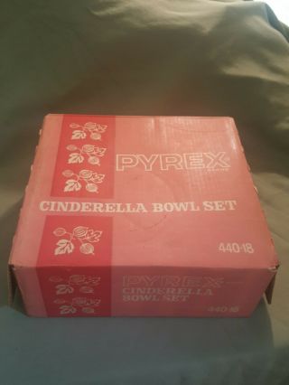 Vintage Nos Pink Gooseberry Pyrex Cinderella Bowl Set