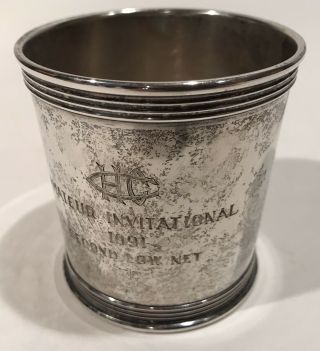 Lunt 375 Sterling Silver Julep Cup - 3” - Golf Trophy Cup 1991 103g Scrap?
