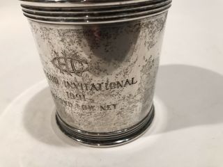 Lunt 375 Sterling Silver Julep Cup - 3” - Golf Trophy Cup 1991 103g Scrap? 6