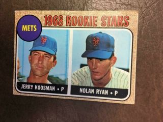 1968 Topps Nolan Ryan Rookie Baseball Card Mets Vintage 177 Rc