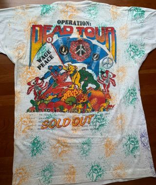 Vintage GRATEFUL DEAD 1991 WITHOUT A NET OPERATION DEAD TOUR Concert T - Shirt XL 4