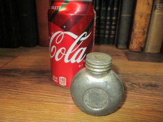 Vintage Oil Can Wwii Military Army Gun Oiler Lubricant 3 " Tall Round Tin