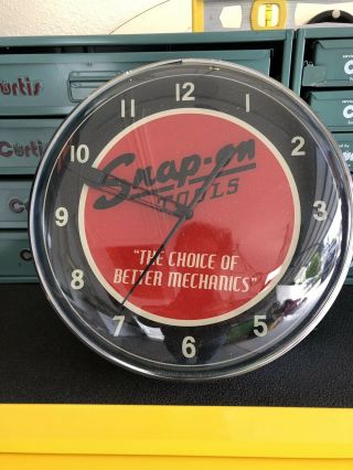 Snap - On Tools 15 " Backlit Led Collectible Vintage Clock For Home Or Garage