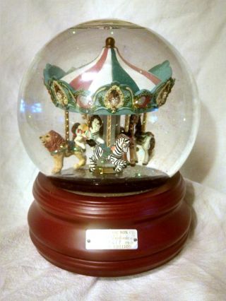 Vintage Ltd Ed Grand Victorian Carousel San Francisco Music Box Co.  Snow Globe