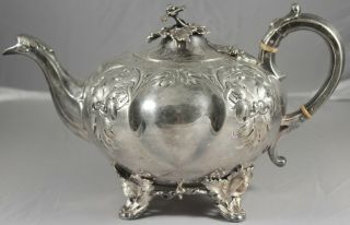 Ornate Victorian Silver Plate Teapot