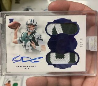Panini Flawless 2018 Sam Darnold Encased Dual Patch Rookie Auto Rare To /10 Rpa
