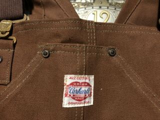 Vintage Carhartt Duck Cloth 1950 ' s overalls DEADSTOCK NOS 40 X 32 workwear Jean 2