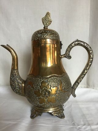 Brass Vintage Indian Persian Teapot Coffee Pot