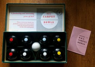 Vintage B&a Bowls Indoor Carpet Bowling Game.  Made In England.