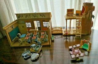 Sylvanian Families Calico Critters Vintage Forest School & Lunch Set Rare 103