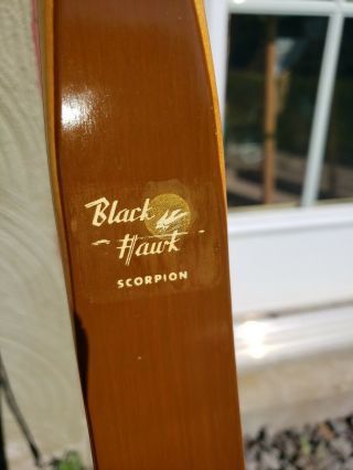 Vintage RH Black Hawk Scorpion Recurve Bow - Length 60 