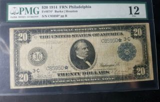 Fr.  974 $20 1914 Frn Philadelphia Star Note.  Rare Note.