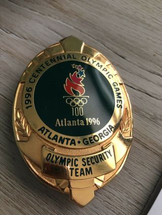 Rare 1996 Centennial Olympic Games Atlanta Georgia Gold Security Badge Series