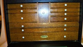 Vintage H.  Gerstner & Sons Wood Machinist Tool Chest Box 11 Drawers Dayton Ohio 10