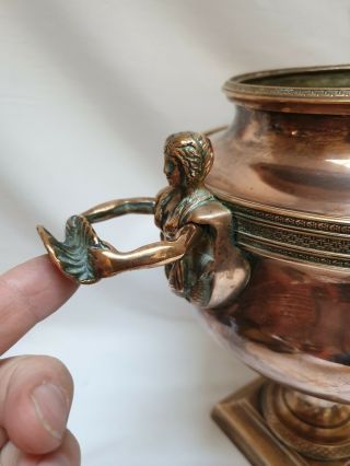 19th Century Silver Sheffield ? Plate Worn To Copper Samovar Converted To An Urn 4