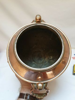 19th Century Silver Sheffield ? Plate Worn To Copper Samovar Converted To An Urn 7