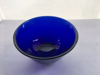 Chinese Peking Glass Blue Bowl,  4 Character Mark on Base 3