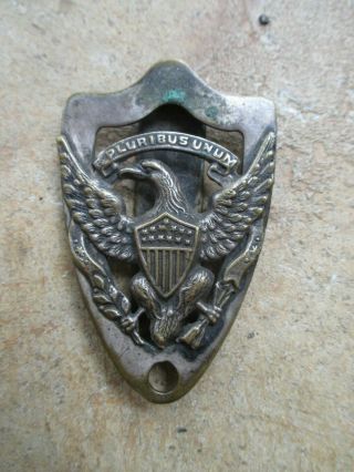 Vintage Wwii Military Silver? E Pluribus Unum Eagle / Shield Slide /pin/emblem?
