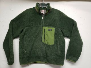 Patagonia Vintage Retro - X Deep Pile Fleece Jacket Mens L Green / Green