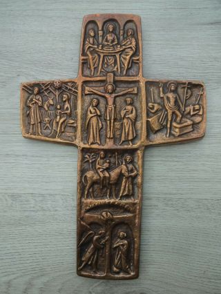 Great Work Of Sacred Art Vtg German Bronze Crucifix Passion Of Christ Very Rare