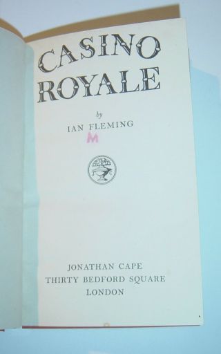 Ian Fleming - Casino Royale - Uk Cape 1st / 2nd Imp 1953 James Bond Rare