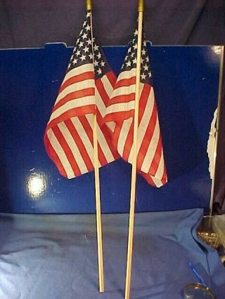 2 Us 49 Star Parade Flags Printed Stars W Shafts