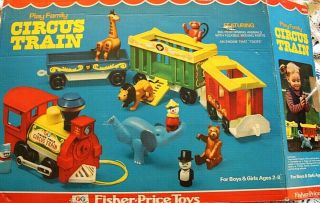 Great Vintage Fisher Price Little People Circus Train - Complete