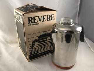 Vintage Nib Revere Ware Copper Bottom Coffee Pot Percolator 10 Cup 1518