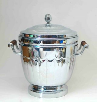 Vintage Sheffield Silver Plate Farber Ice Bucket Champagne Chiller Deco Modern