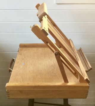Vtg Princeton Art,  Brush Pleinair Travel Paint Box Folding Easel Table Top Japan