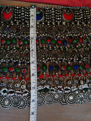 Vintage Kuchi Tribal Choker Crescent Moon HEAVY Ethnic Necklace (5) 8