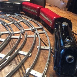 Vintage Louis Marx & Co.  Sparkling Mechanical Train Set With Key & Tracks