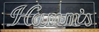 Vintage 1950s Hamm ' s Beer Advertising Blue Neon Light Bar Back Pub Sign 8 