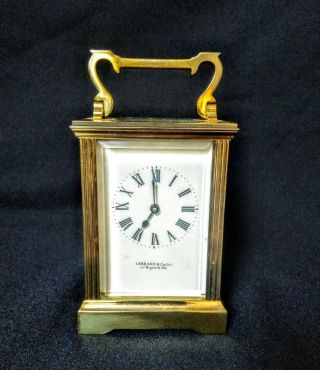 Vintage Garrard & Co London W1 Brass Carriage Mantel Clock Key