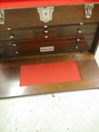 Vintage Starrett Mahogany Wood Machinist Tool Box