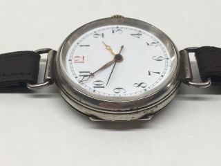 Officers Trench Watch Centre Seconds WW1 Swiss 935 Solid Silver Swing Lugs 35mm 4
