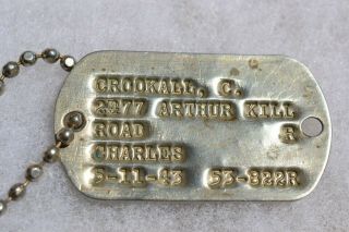 Us Wwii 1943 Soldier Dog Tag U.  S.  Army Ww2