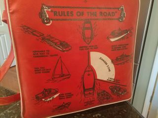 Vintage Sears Floating Buoyant Boat Red Cushion Boating Rules Of The Road Retro 2