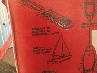 Vintage Sears Floating Buoyant Boat Red Cushion Boating Rules Of The Road Retro 3