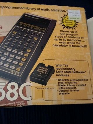 Texas Instruments Vintage Ti 58c Programable Calculator.