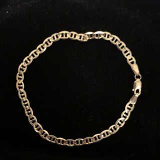 Vintage 14k Gold 5.  5 Grams 8” Bracelet With Double Ended Links Italy