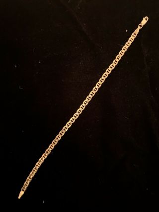 Vintage 14k Gold 5.  5 Grams 8” Bracelet With Double Ended Links Italy 2